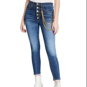 VERONICA BEARD Skinny Jeans with Gold Chains